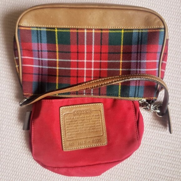 Coach Vintage Y2K Demi Shoulder Tartan Plaid Wool Purse - Picture 9 of 13